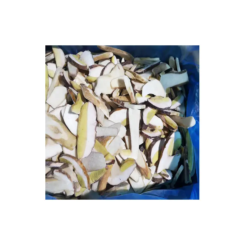 Frozen fresh boletus mushroom sliced porcini  wild mushroom fungus natural  Boletus Edulis
