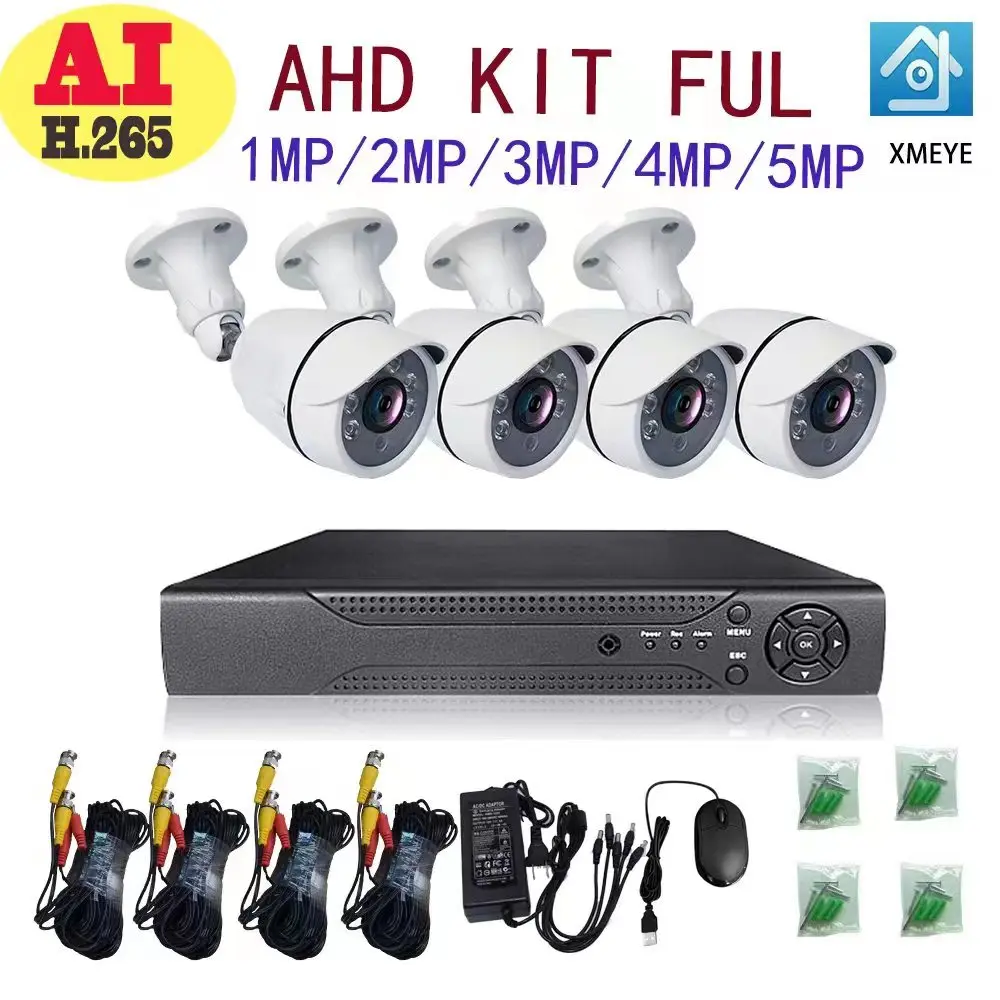 OEM XM 4CH 1080P Starlight наружная домашняя система видеонаблюдения XMEYE 2MP AHD проволочная цилиндрическая камера CCTV DVR