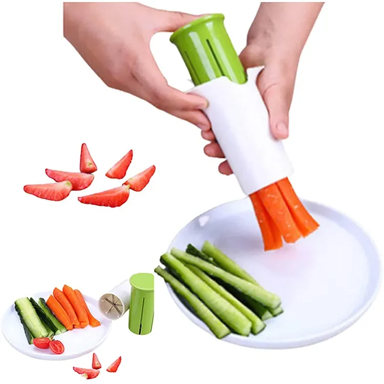 Kitchen Multifunction Cucumber Divider Carrot Strawberry Slicer Splitter Gadget Cutting Cucumber Slicer for WholeSale