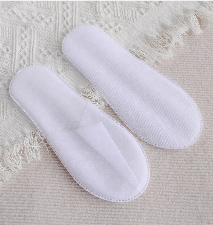 whole sale spa hotel  white non woven indoor disposable slippers