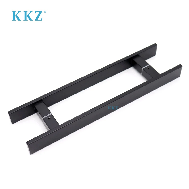 Hot South Korea Modern H-Type 450 mm Black Matte Metal Door Handles Sliding Square Design Office Stainless Steel Materials