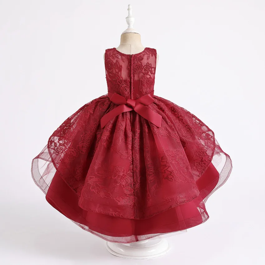 2158  Free Shipping Wholesale Kids Frock Children Wears High Quality Wedding Birthday Dresses For Girls