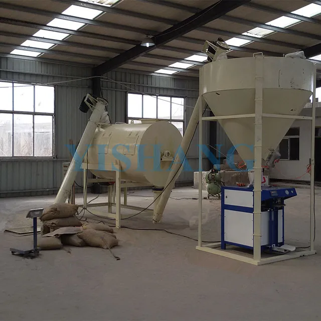 Semi-automatic premixed brick mortar mixer expanded and vitrified perlite ceramic tile grout making machine production line