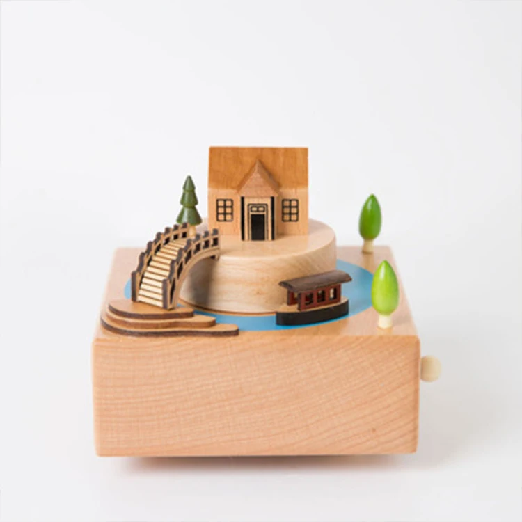 Dependable performance baby music box mechanism wooden windmill music box