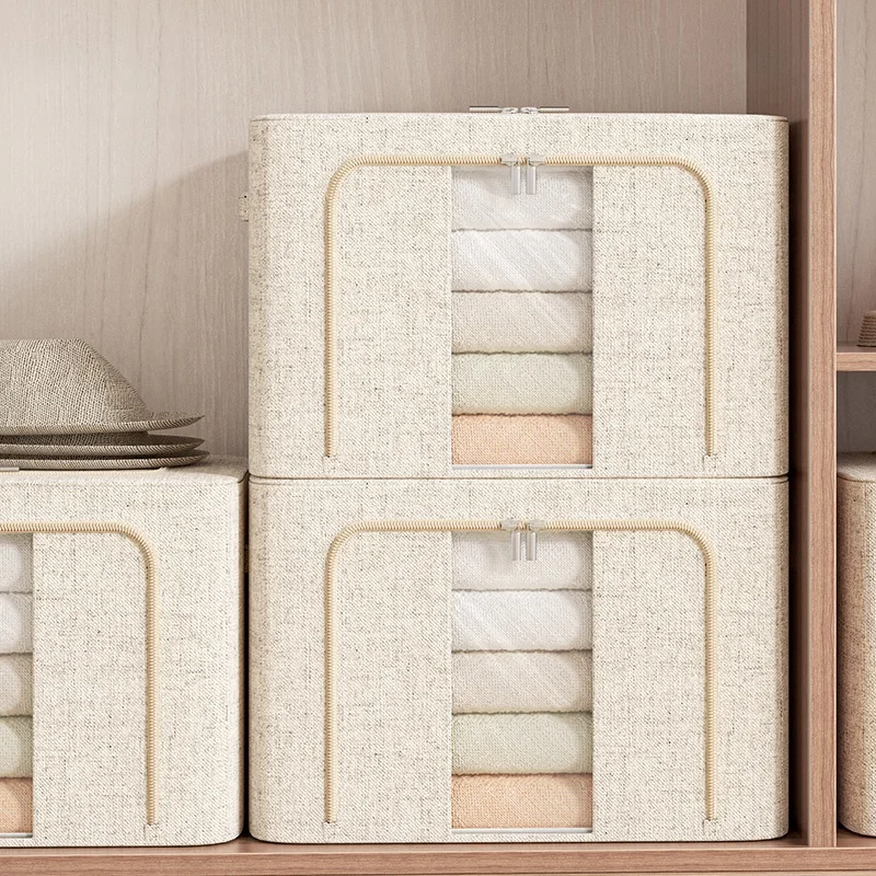 Fabrics Large Capacity Clothes Storage Bag Kitchen Organizer Storage Box Organizer Home And Kitchen