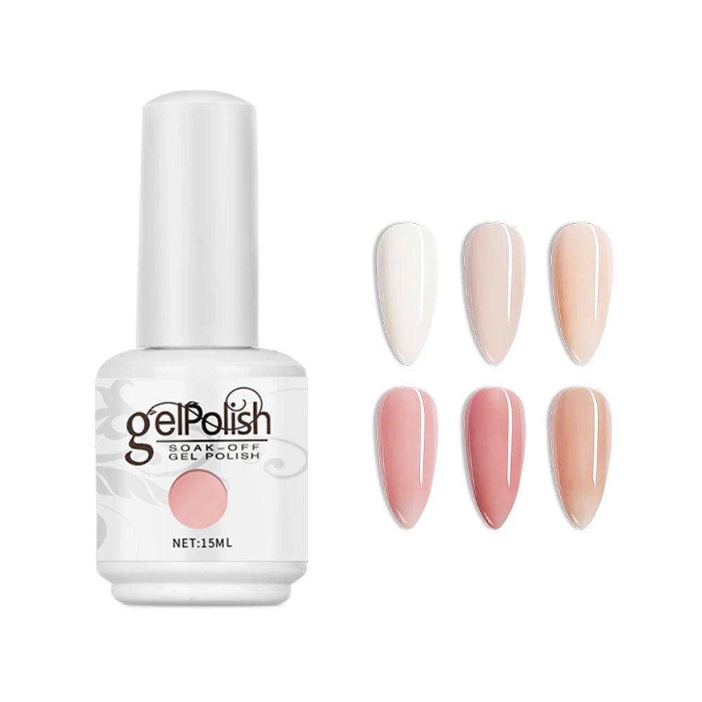 OEM logo private label 6 Nude Skin Colors nail art nail polish gel uv gel 15ml Contact customer service to get free samples