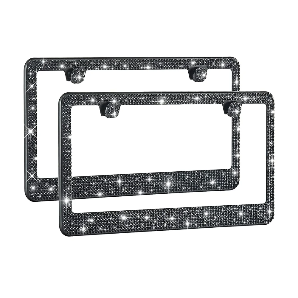 Оправа для номерных знаков Металлические Блестящие забавные аниме классные силиконовые украшения Передние Стразы автомобильный держатель номерного знака