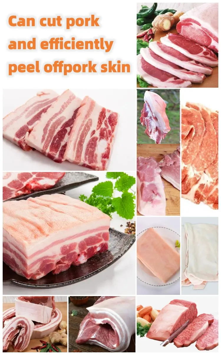 Automatic Pork Rind Meat Skinner Slicer Lamb Pig Beef Skin Fat Remover Slice Peel Remove meat Peeler pork skin peeling machine
