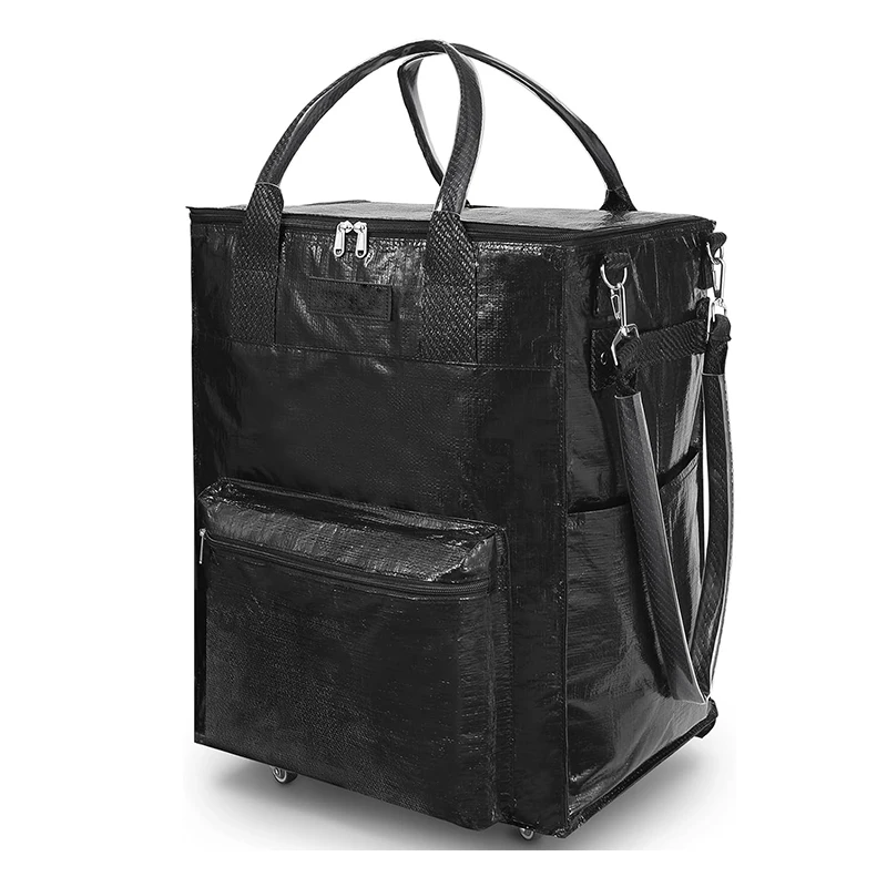 Custom  Patterns Premium Reusable Grocery Bag On Wheels Foldable Rolling Tote Bag Portable Trolley Shopping Bag with Wheels