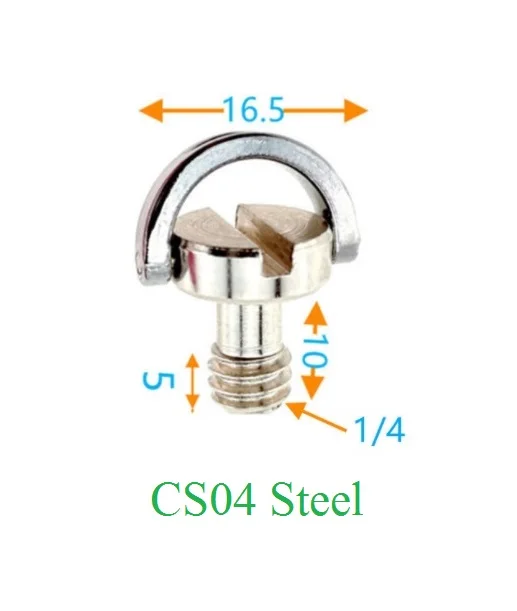 DSLR SLR Camera D-ring C-ring 1/4'-20 Slotted Stainless Steel Screw for Connection Tripod Monopod Quick Release Mounting Plate