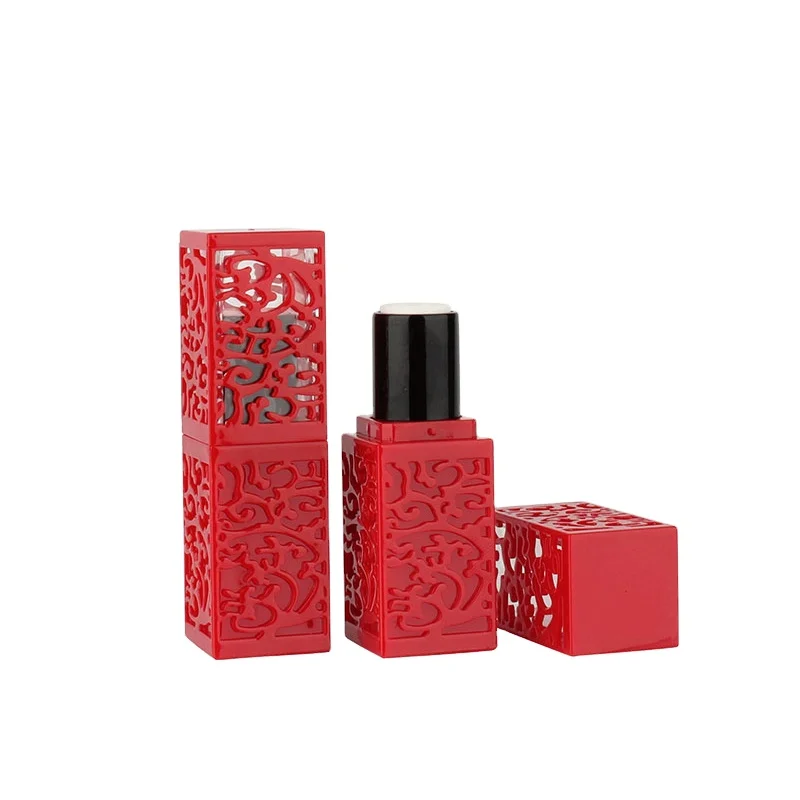 
Private Label long lasting hollow carving retro lipstick tube custom empty packaging lipstick tube 