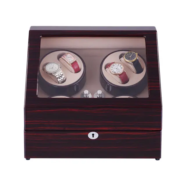 Luxury High quality  molle Automatic watch winder safe wood leather rotations watch winder box  8 slots open-stop