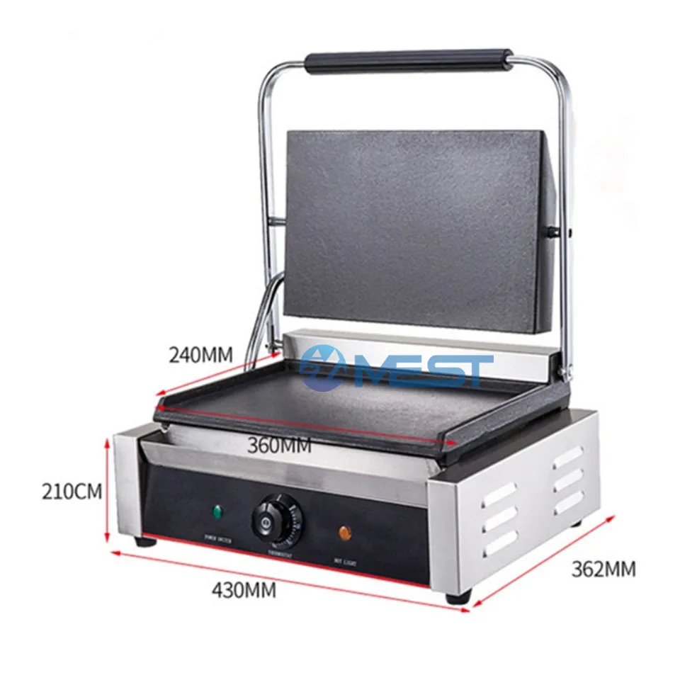 High Quality Commercial Desktop Grill Electric Sandwich Panini Maker Machine Double Plate Steak Frying Machine With CE For Sale