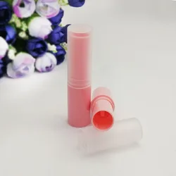 Macaron color plastic lip balm tube Slender cylindrical Lipstick tube rotating   Directly filled  with frosted lid