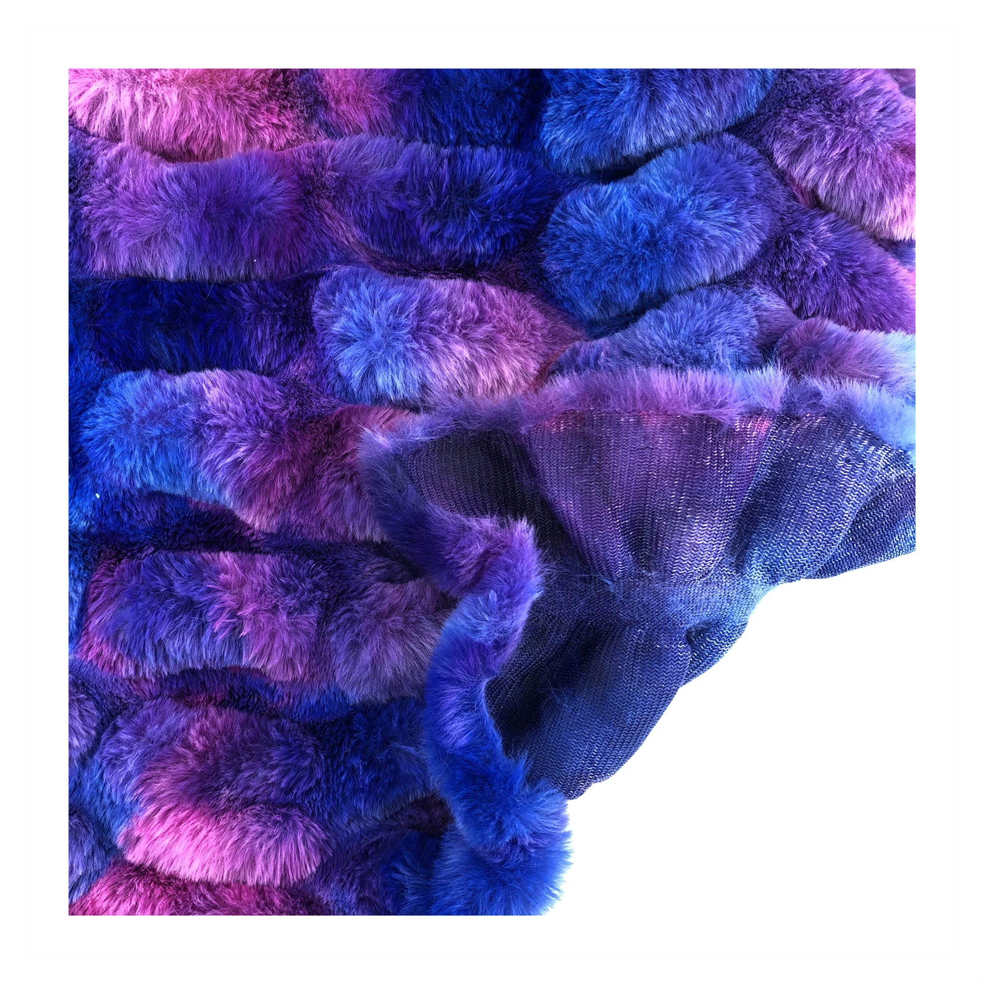 Multicolored Tie Dyed Spandex Rabbit Faux Fur Fabric Bunny Fur for  Garment/Hometextile