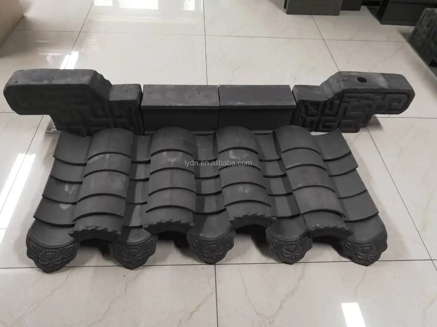 Traditional Chinese clay roof tiles wall decoration natural material flat tiles