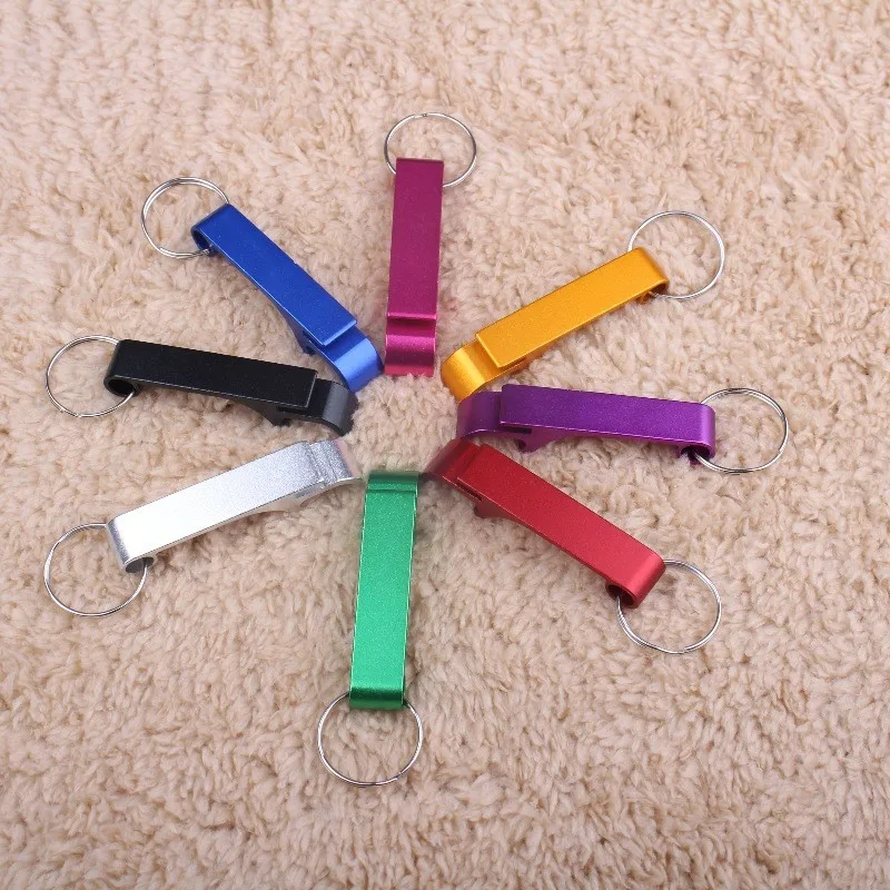 6.5*1.2cm Metal Beer Bottle opener Mini colorful aluminum Key chain