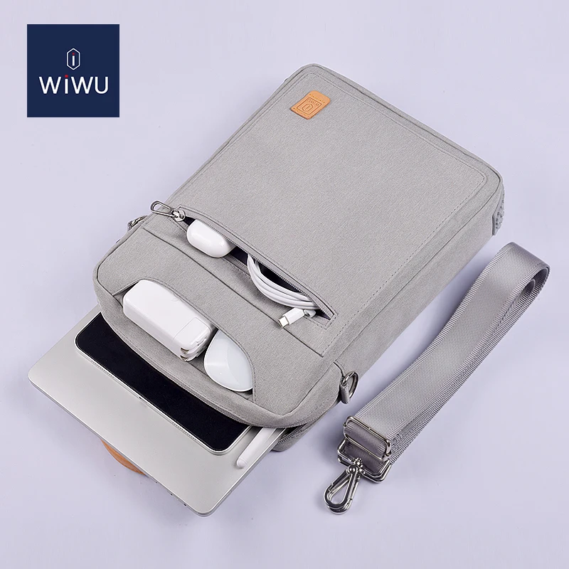 WiWU 11/12.9 Inch Waterproof Anti-Drop Tablet Bag Neoprene Laptop Sleeve with aux Fur Lining and Elastic Silicone Padding