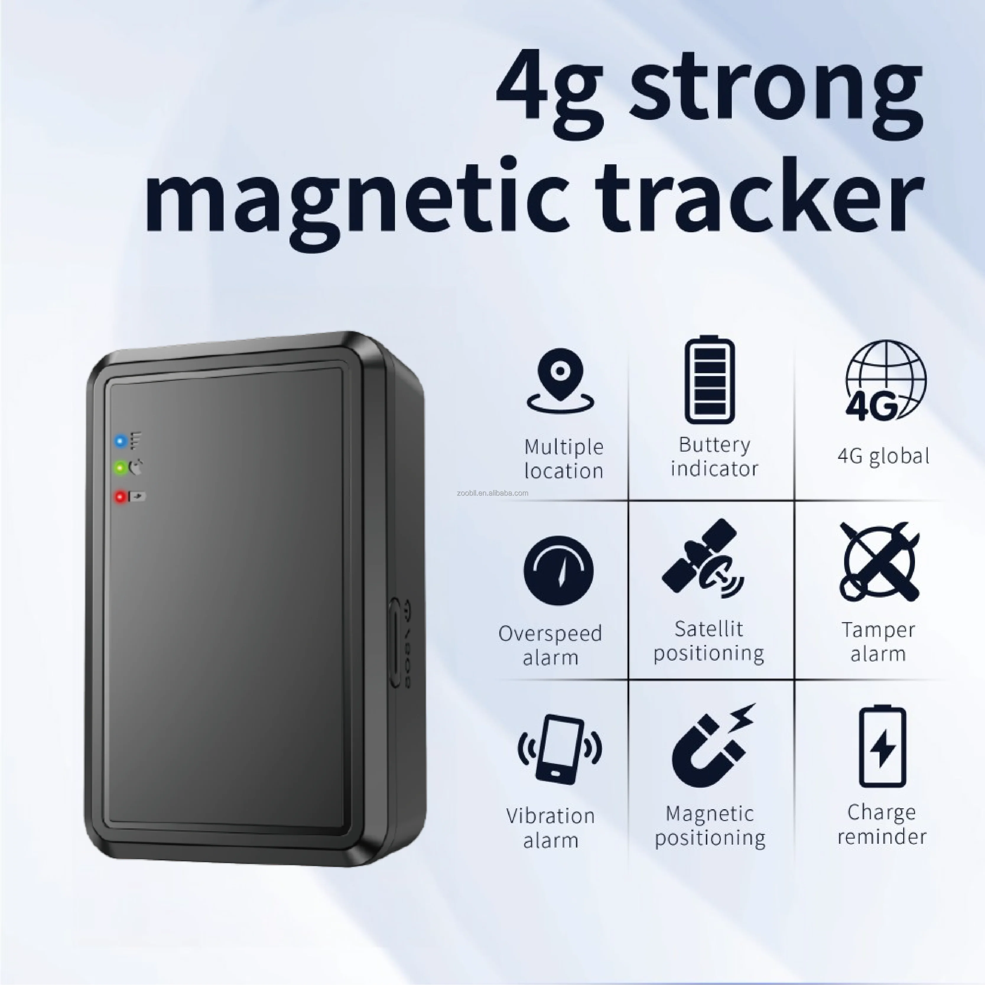 4G LTE Mini GPS Tracker Personal Wireless LongStandby Rechargeable Strong Magnetic Vehicle Locator