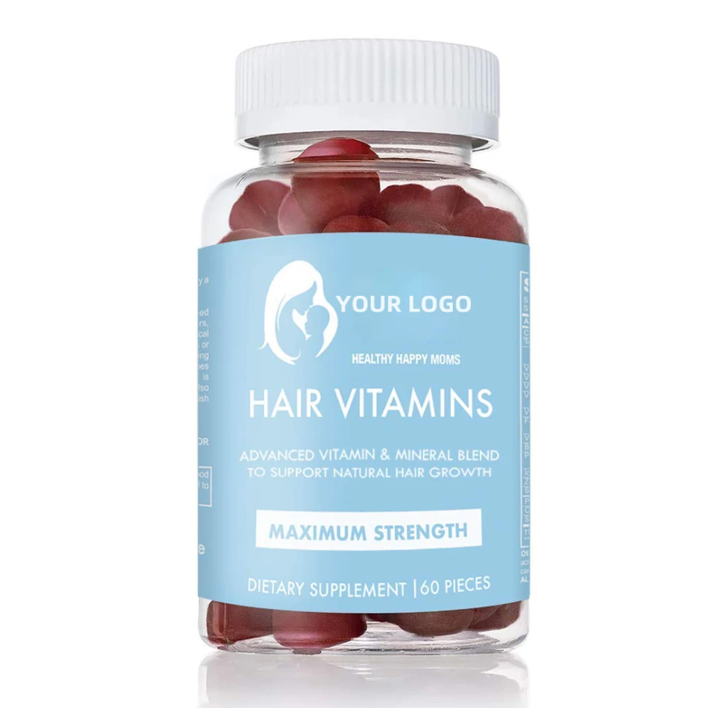 Wholesale Hair Growth Biotin Bear Vitamins Gummy Skin Nails Care Hair Gummies And Helps During Pregnancy