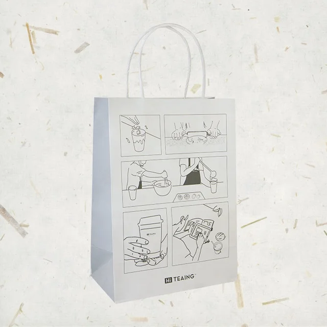 Factory Outlet Custom Logo Wholesale Exquisite Paper Shopping Bag Eco-friendly Faye Bag  Coffee Kraft Paper Bag With Handle