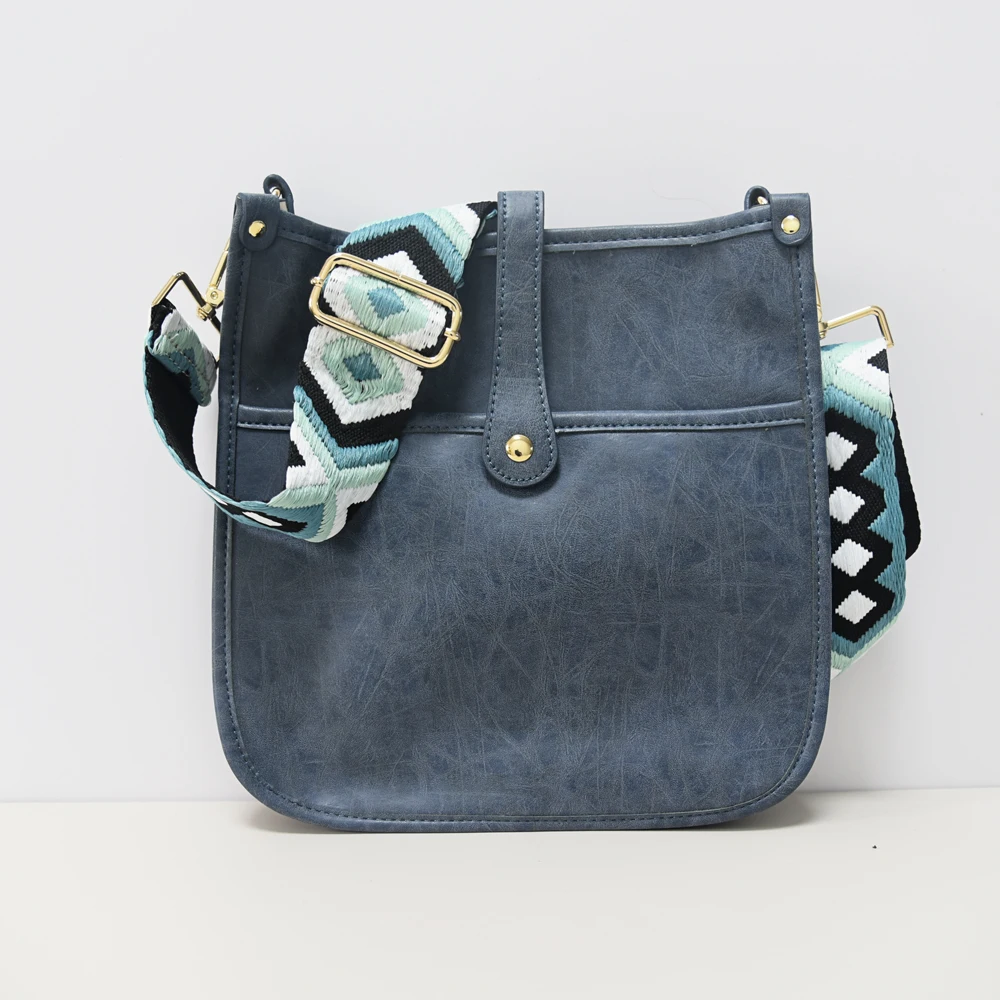 2024 Vintage Messenger Bag Handbag Women Luxury Bags  Wide Straps Cross Body Shoulder Bags for Ladies