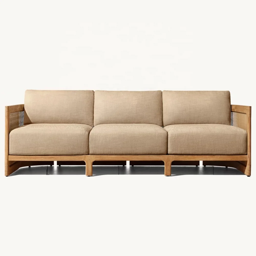 2023 Wholesale High Quality from Manufacturers Outdoor Modern Couch Sofa Teak Wood Furniture Garden Patio Sofas