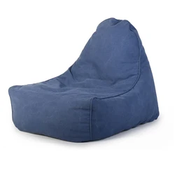 Customized Bean Bag Sofa High Boat Shape Navy Blue in Living Room Home D100*W70*H80 Cover Only