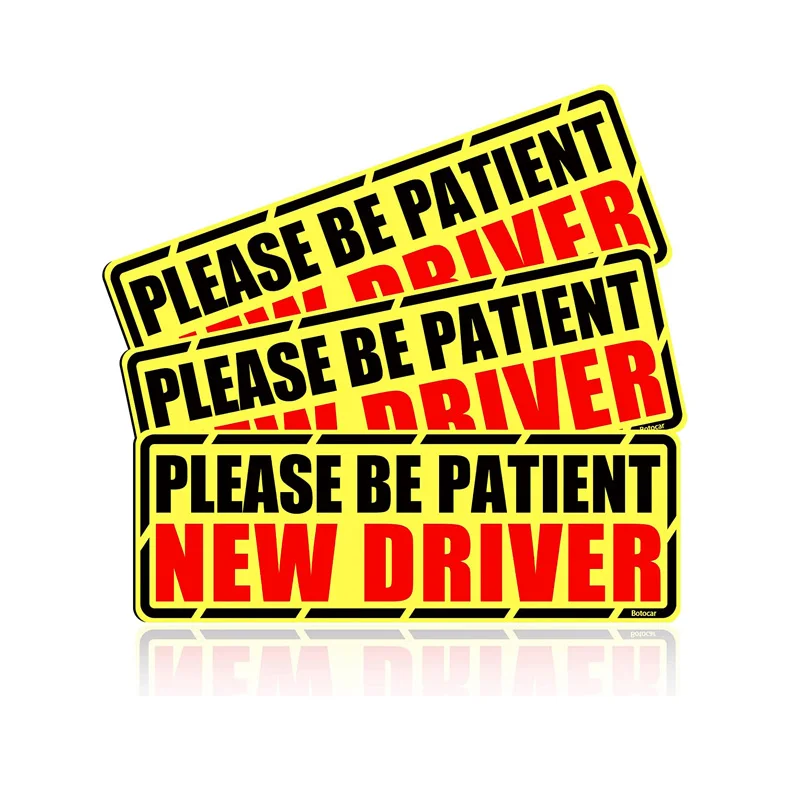 3PCS New Driver Magnet for Car, Reflective Please Be Patient New Driver Sign, Student Driver Magnetic Safety Sign