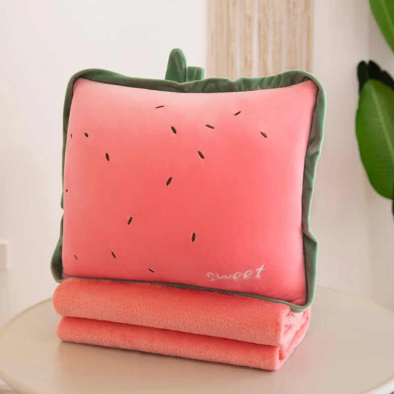 New style cartoon fruit pillow quilt office cushion blanket three in one