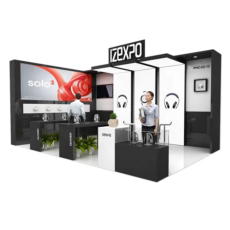IZEXPO 30mins quick build 4*6m modular wooden exhibition stand for consumer electronics