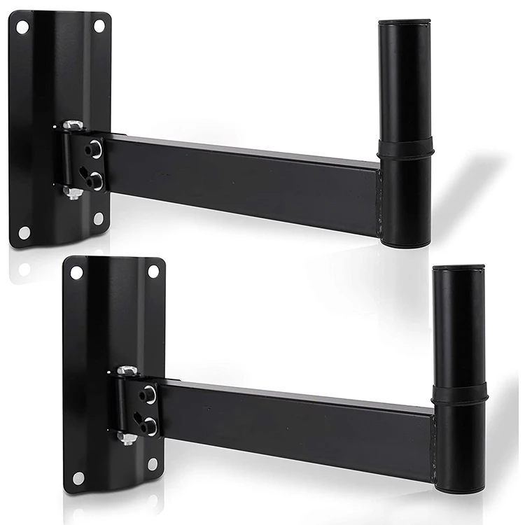 JH-Mech Adjustable Angle 15.35 inches Long Arm Distance and Solid Steel Pin Wall Mount Speaker Bracket