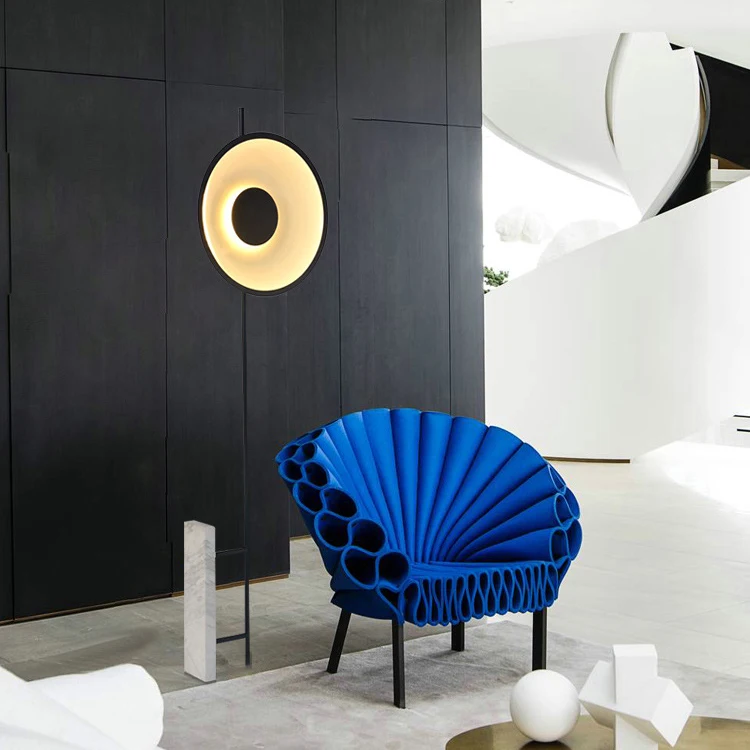 Современный дизайн природы круглый тент Железный напольный светильник для гостиной