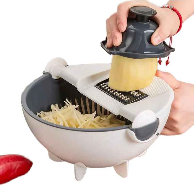 Portable Kitchen Accessories Fruit and Vegetable Cutter Slicer Dicer with Vegetable Basket for Office Use Cooking Tools