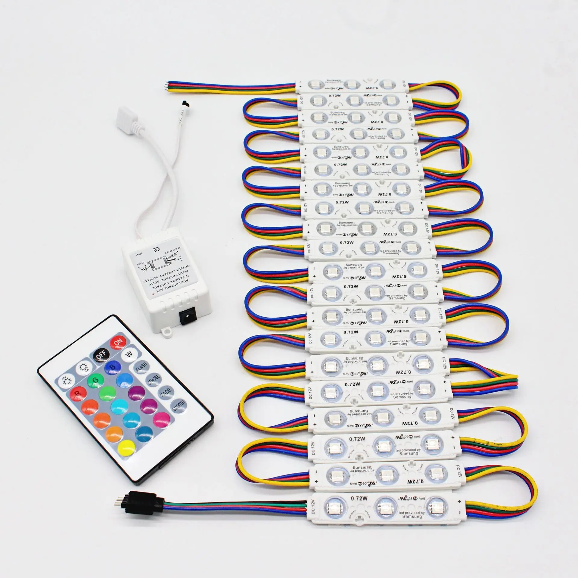 wholesale RGB LED Light Module for Letters Signs SMD 5050 DC12V 3Led/Pcs IP65 Waterproof 7515mm Backlight Injection Led Module