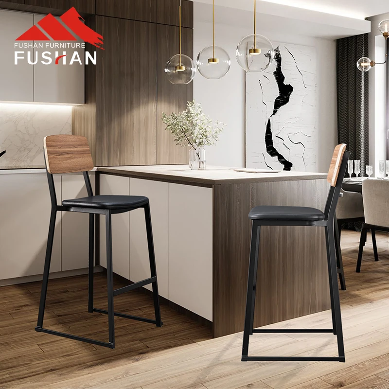 New Furniture General High Bar Chair Cafe Furniture Wooden Like Kitchen Stools Bar Chairs Kitchen Luxury Hotel