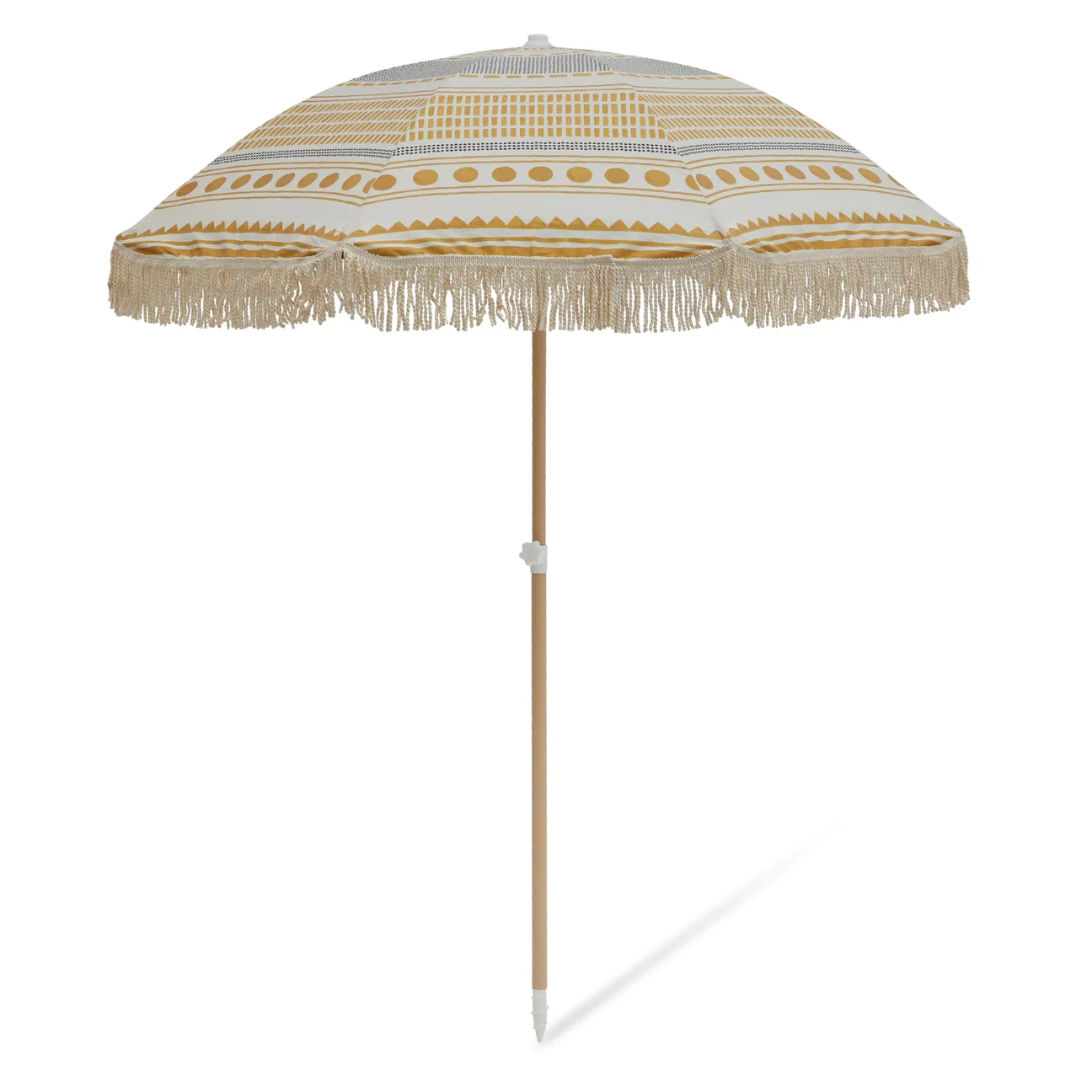 Custom Printing Boho Vintage beach umbrella solar panel  Flowers Pattern Brand Logo Tilting Sand Anchor and Cotton Tassels
