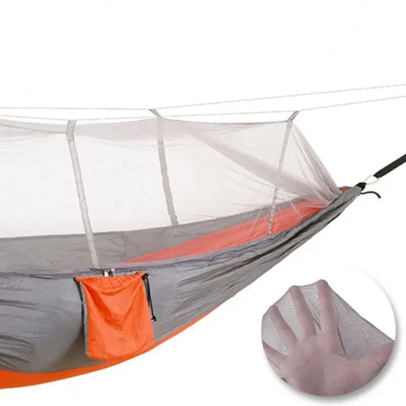 Уличные гамаки для кемпинга с москитной сеткой на 1-2 человека, портативные тканевые Подвесные качели для путешествий и кемпинга, кровать для сада
