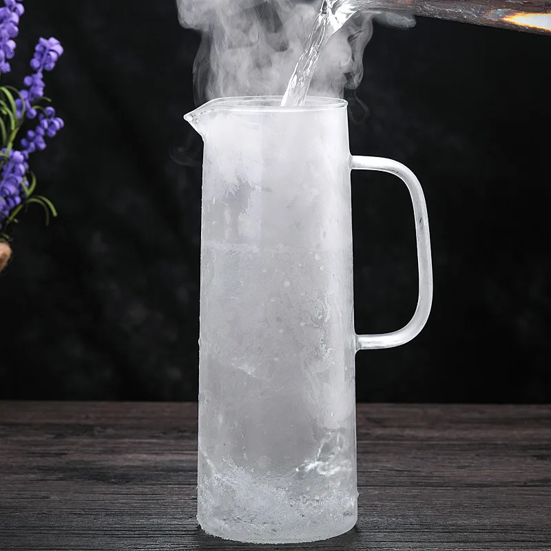 Cheap Price Original Factory Glass Water Pitcher Glass Jug Cups With Wood Tray Sets Manufacturers