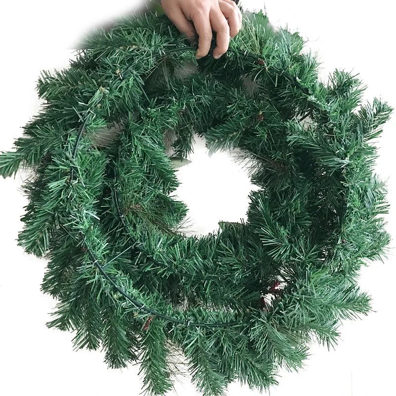 Wholesale Cheap  indoor artificial indoor wall PVC Christmas wreath 24inches 18inches