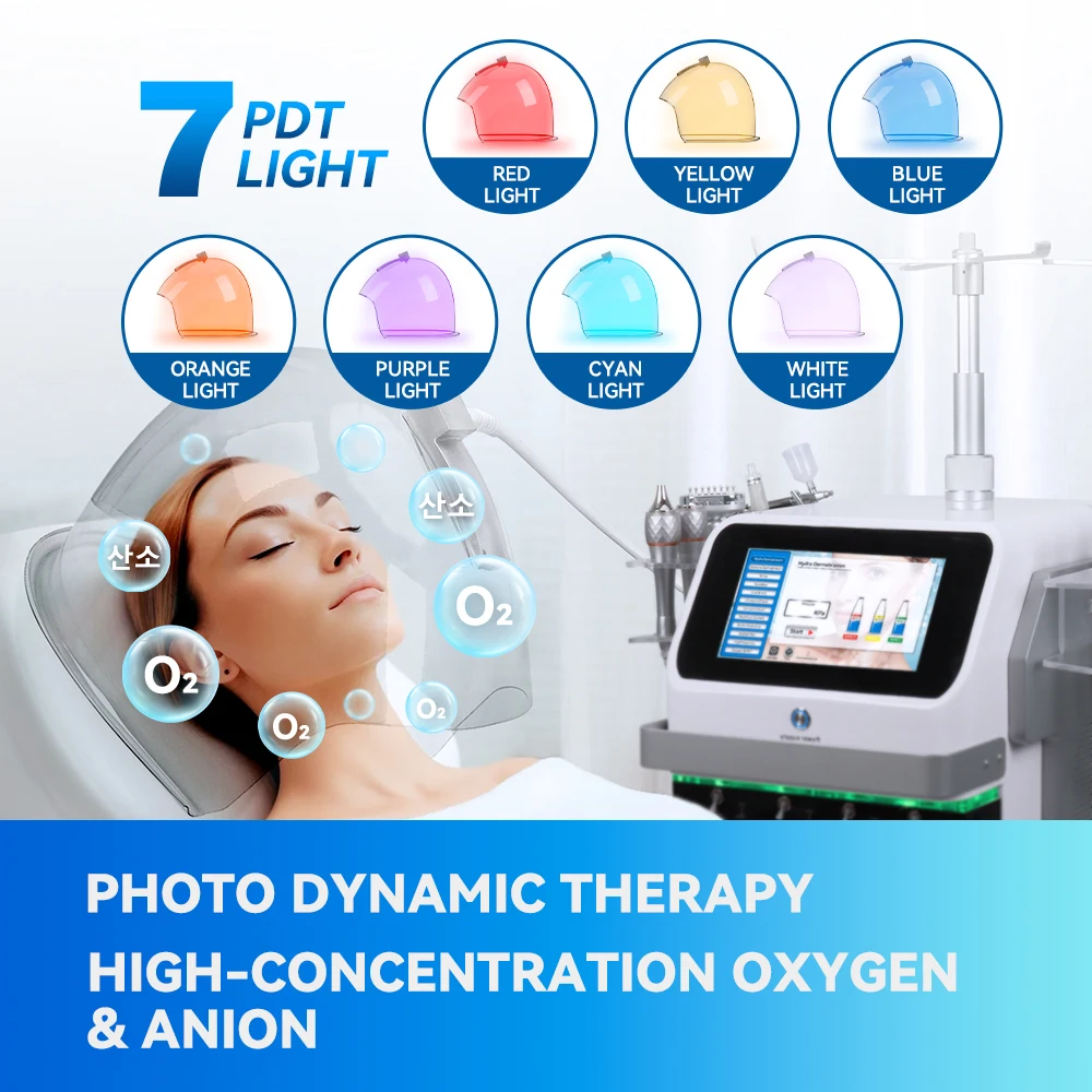 2+12 IN 1 Oxygen Therapy Facial Machine Portable Spray Gun Dome Mask Face Care Anti-aging Skin Rejuvenation Beauty Equipment