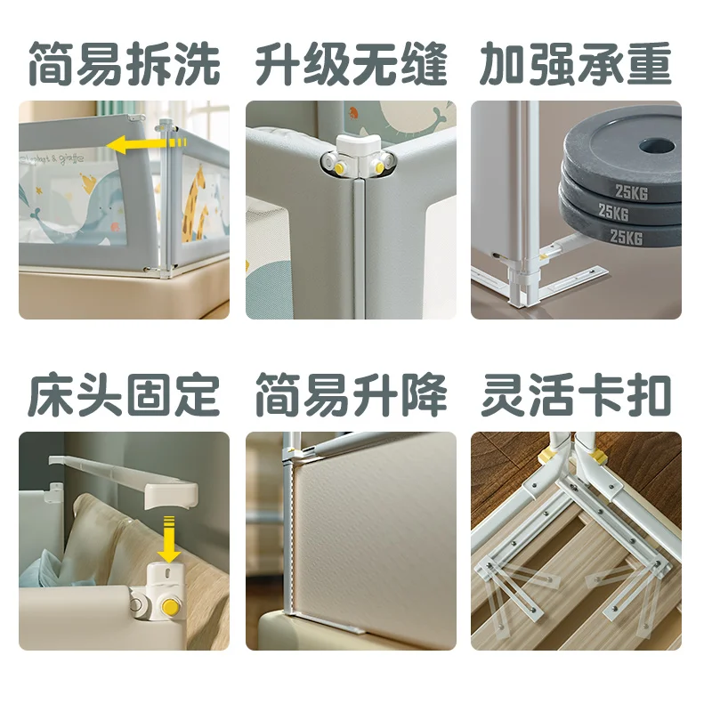 Direct Factory Sale High Quality Foldable Iron Bed Rail Customizable Options Safety Guard for Babies