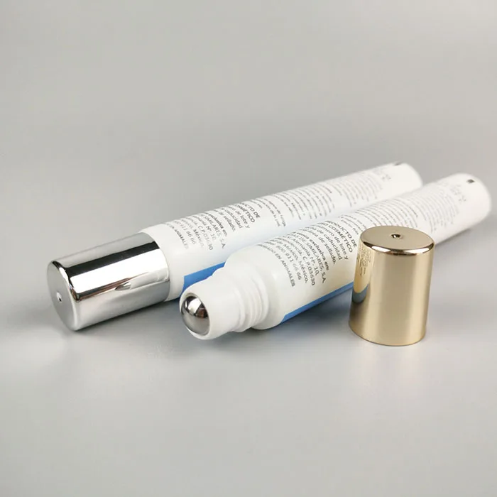 15ml 20ml Plastic Roll-On Ball Soft Squeeze Massage Tube Packaging Deodorant Stick Tube with Plastic Roller for skincare