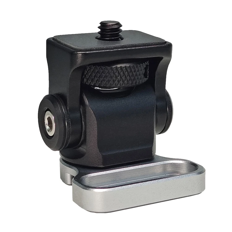 Vlogger Monitor Mount Adapter with Cold Shoe Ball head Monitor Bracket Mic Holder 1/4 Screw