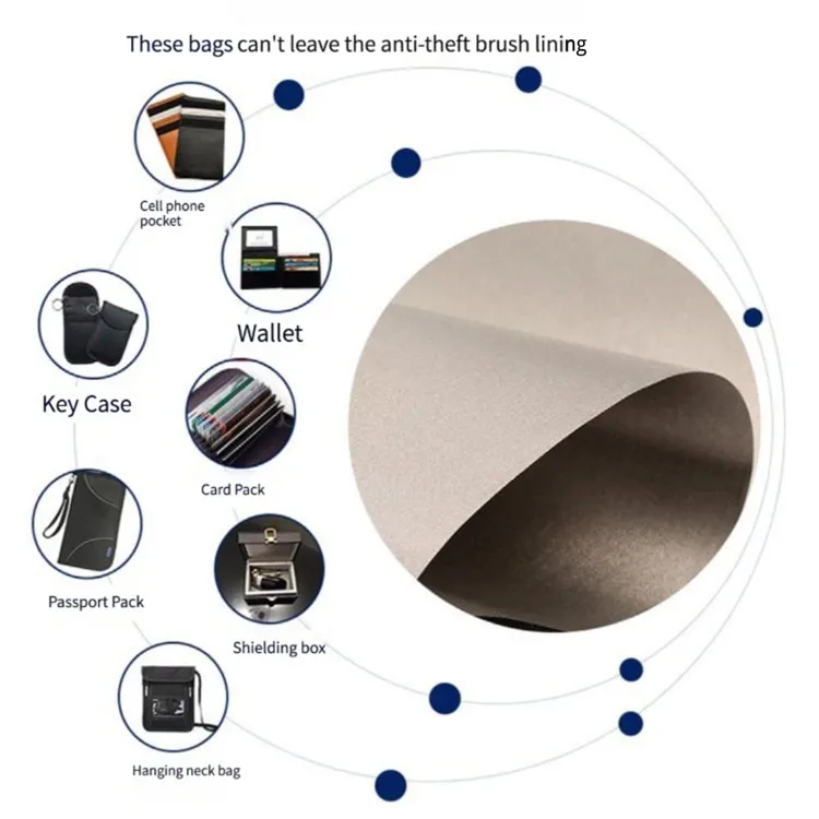 RFID Blocking credit cards passport personal information protection fabric faraday box lining fabric