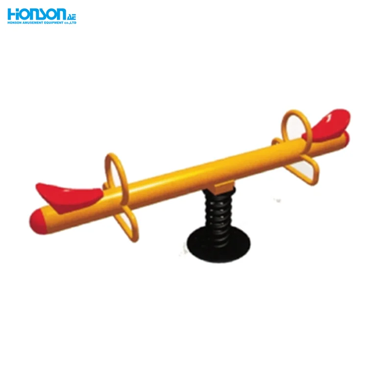 Cheap price popular kids outdoor playground spring metal seesaw spring seesaw