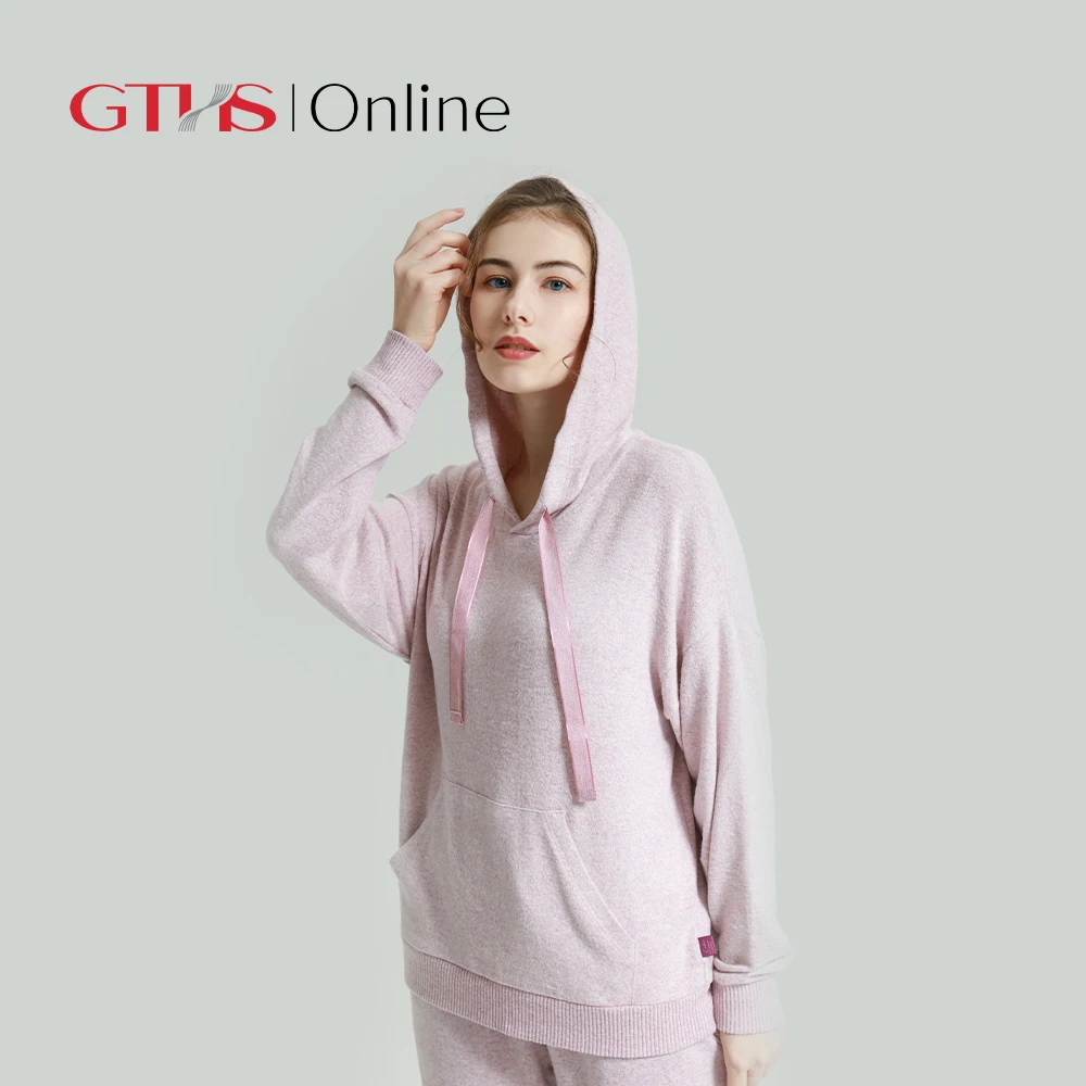 Solid Color Satin Pajamas Pyjamas Sets Pijamas for Women Short Sleeve Luxury Hooded Convenience Full Length Garment DYED Knitted