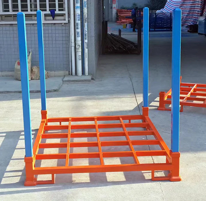 Moldular Post Pallet Portable Plate Stacking Storage Pipe Foldable Steel Stacking Rack System