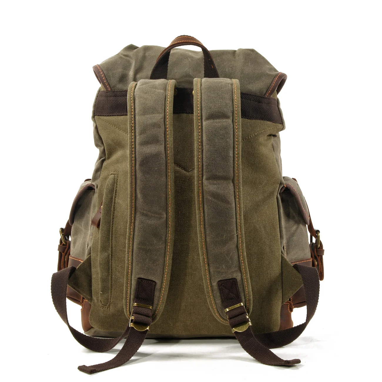 Large Capacity Leather Canvas Backpacks For Men School Bags Vintage Waterproof Daypack High Quality Laptop Backpack Bag