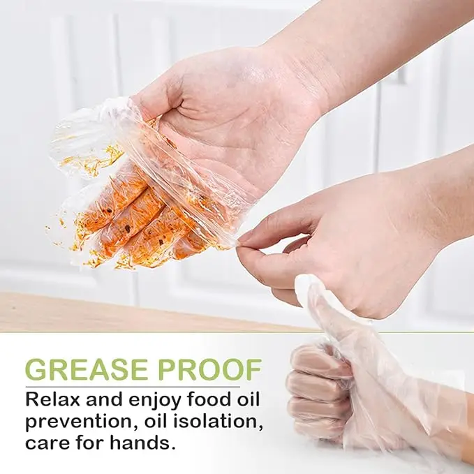 Disposable Plastic Gloves Disposable Pe Plastic Gloves Transparent Ldpe Poly Food Polyethylene Clear Bag OEM Customized Logo